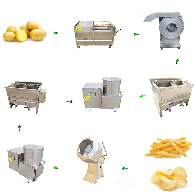 Industrial Fried Frozen French Fries Deoiling Making Machine Potato Chips Production Line Price
