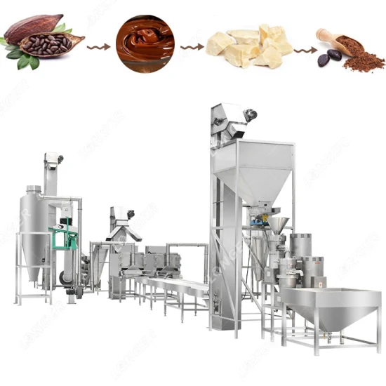 Lfm какао-бобы, крупа, ликерная паста, порошковая мельница, обрабатывающее оборудование, завод, линия по производству орехового какао
